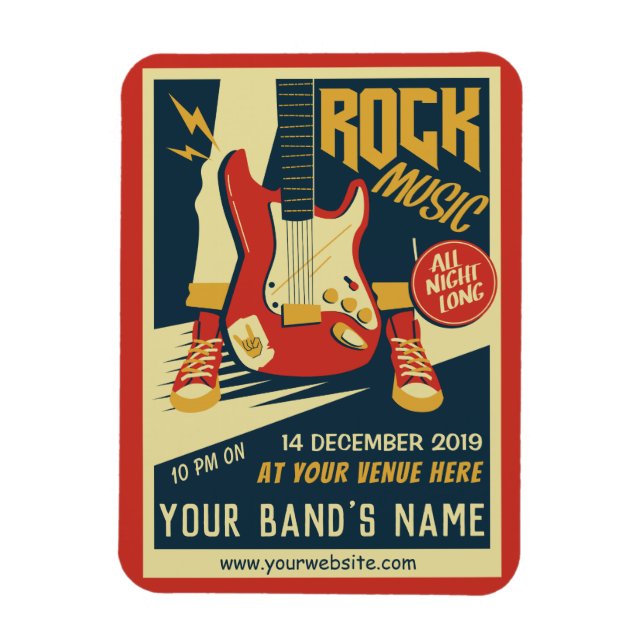 Skapa din egen Retro Rock musik-magnet Magnet (Vertikal)