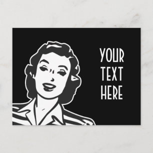 SKAPA DIN EGEN RETRO SMILING WOMAN GIFTS VYKORT