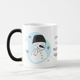 Skapa din egen retro snöman Blå jul Magisk Mugg