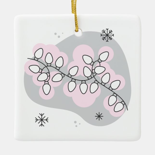 Skapa din egen Retro String Ljus-jul Julgransprydnad Keramik (Framsida)