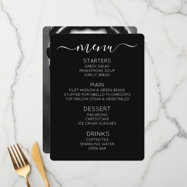 Skapa Din Egen Retro Svarta Stjärna Pinuppa Meny (Fram/Back In Situ)