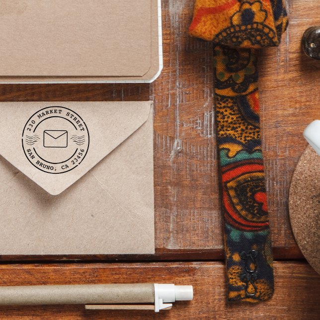 Skapa din egen Returadress för Retro Round Anpassn Stämpel (Skapare uppladdad)