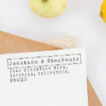 Skapa din egen Returadress för Retro-skrivmaskin Självfärgande Stämpel<br><div class="desc">Skapa Din egen Retro Typewriter-Returadress frimärke med den här mallen med hjälp av Invintage. Den här designens typografi är unik, inspirerad av hur vintagens skrivmaskiner ser ut! Lägg till dig och din partners namn och adress i den här mallen och titta på komen till livet, välj sedan höger bläck färg...</div>