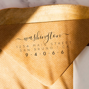 Skapa din egen Returadress i den rektangulära fami Självfärgande Stämpel