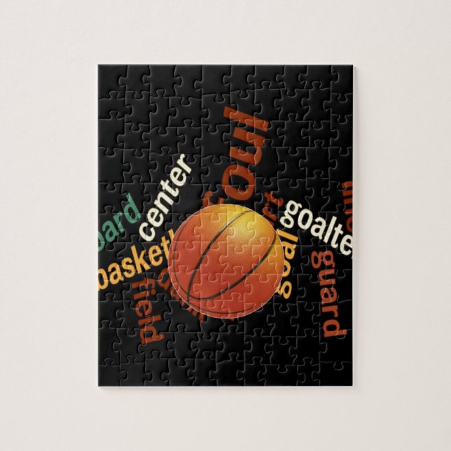 Skapa din egen Ringar Basketball Sport Fanatics. Pussel (Vertikal)