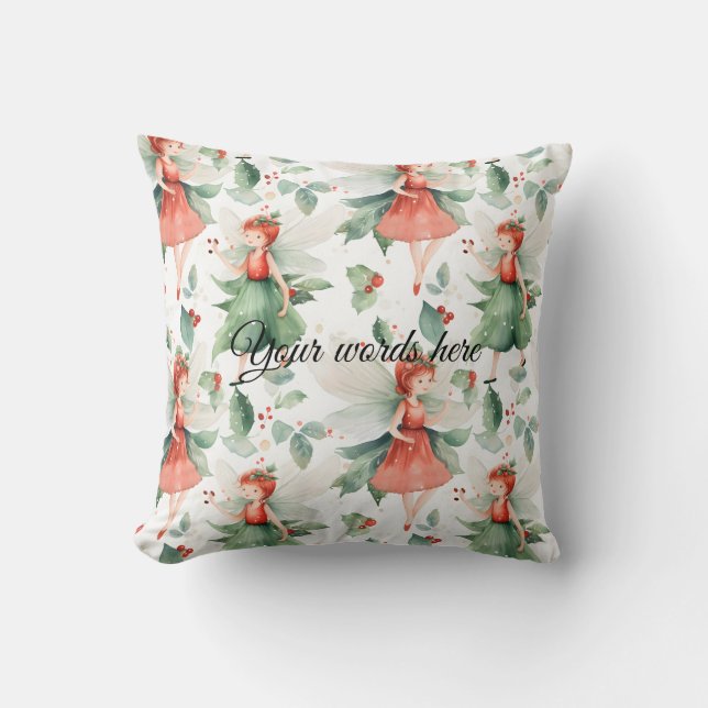 Skapa din egen röda Helgdag Fairy Kudde (Framsida)