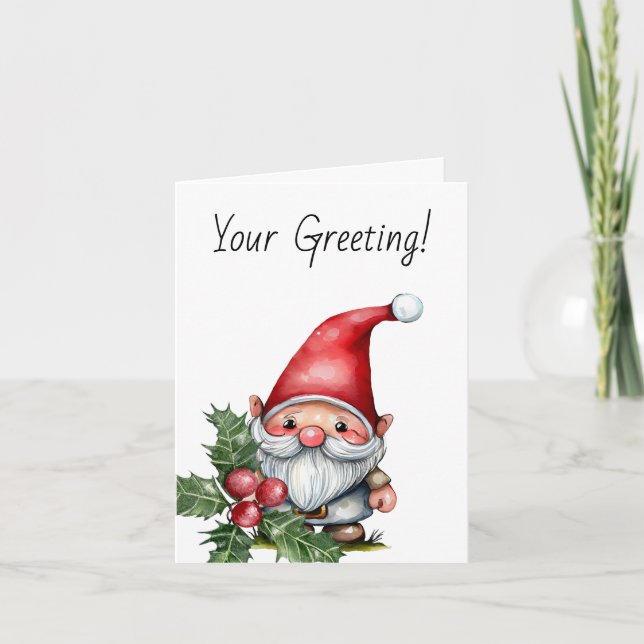 Skapa din egen röda jultoma helgkort (Framsida)