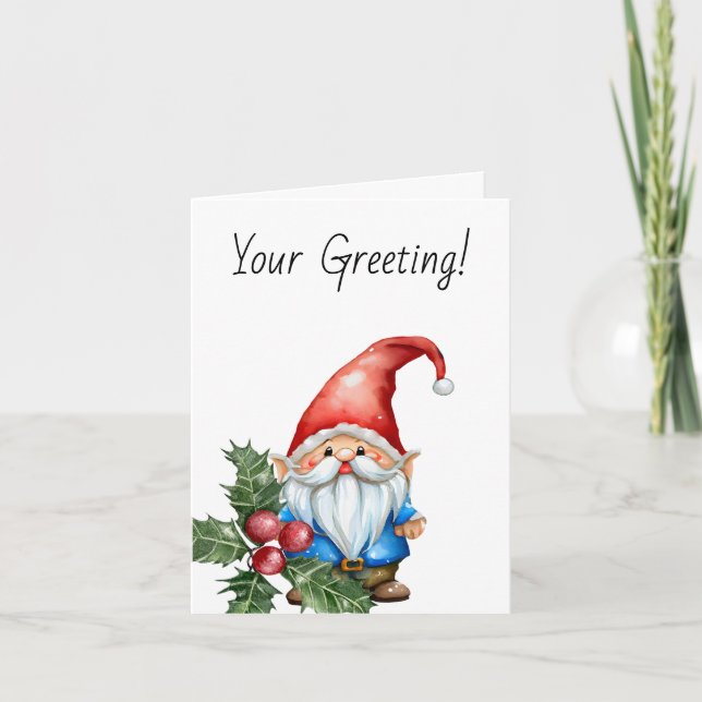 Skapa din egen röda och blå jultoma helgkort (Framsida)