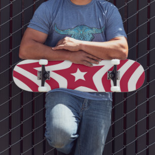 Skapa din egen röda och vita stjärna mini skateboard bräda 18,5 cm