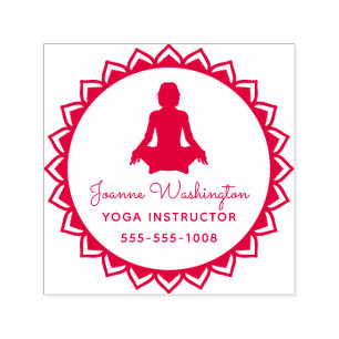 Skapa din egen röda Yoga Pose Självfärgande Stämpel
