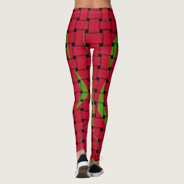 Skapa din egen rödvävda tjärtplattor leggings (Baksida)