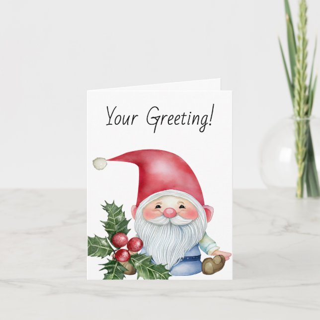 Skapa Din Egen Roliga Jul Tomte Helgkort (Framsida)