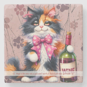 Skapa Din Egen Roliga Mr Berusade Kalico Katt Vin Stenunderlägg