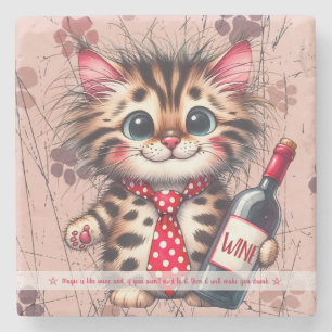 Skapa Din Egen Roliga Mr Kitty Bengal Kittens Vin Stenunderlägg
