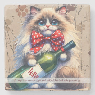 Skapa Din Egen Roliga Mr Kitty Birman Kattvin Stenunderlägg