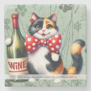Skapa Din Egen Roliga Mr Kitty Glada Calico Vin Stenunderlägg