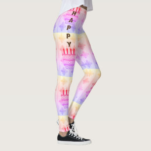 Skapa din egen Roligt på födelsedagen Leggings