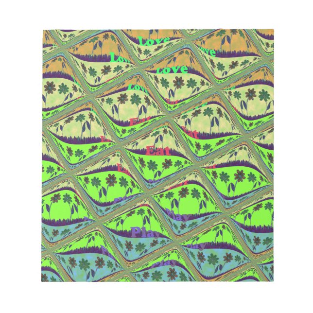 Skapa din egen Roligt Retro Loely Blommigt Island Anteckningsblock (Framsida)