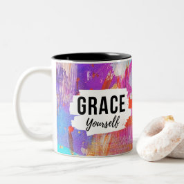 Skapa Din Egen Rosa Abstrakt Inspirerande Tumbler Två-Tonad Mugg