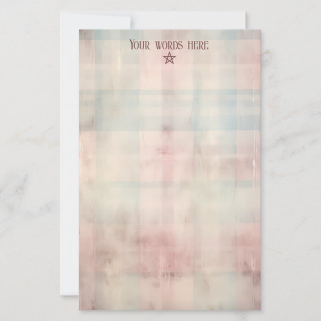 Skapa din egen rosa blå rutig grunge brevpapper (Framsida)