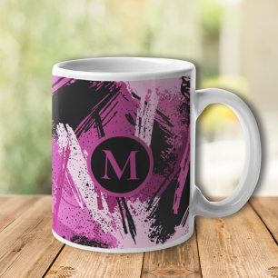 Skapa din egen Rosa Camo Monogram-Personlig Kaffemugg