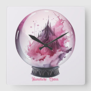 Skapa din egen Rosa Crystal Boll Fyrkantig Klocka