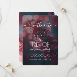 Skapa din egen - Rosa Flowers Blossoming Gren Spara Datumet