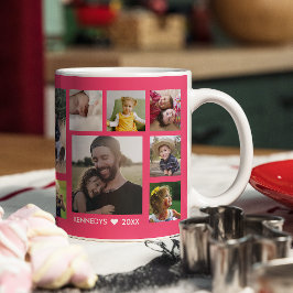 Skapa din egen Rosa för 15-familjens fotokollage Kaffemugg
