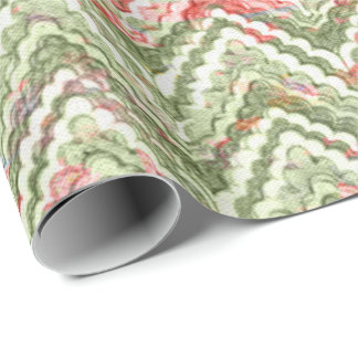 Skapa din egen Rosa & Grönt Scalloped Chevron Presentpapper