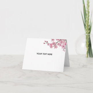 Skapa Din Egen Rosa Körsbärsblomning Tack Kort