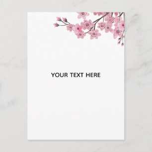 Skapa Din Egen Rosa Körsbärsblomning Vykort