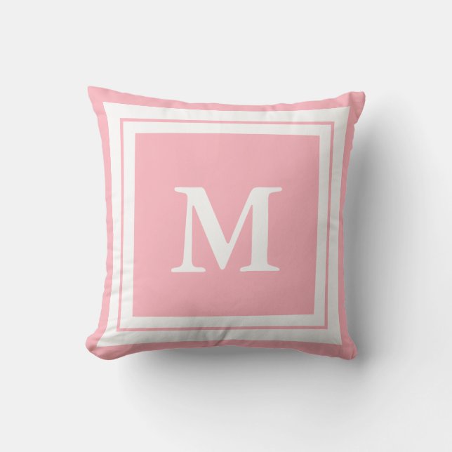 Skapa din egen Rosa och din egen  av Monogram Blek Kudde (Framsida)