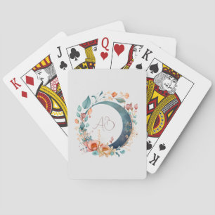 Skapa din egen rosa och guldblommiga måne casinokort