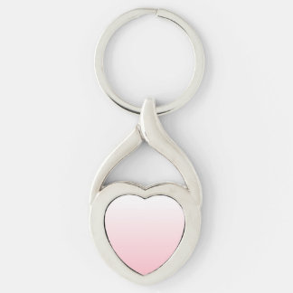 Skapa din egen Rosa Ombre Twisted Heart Silverfärgad Nyckelring