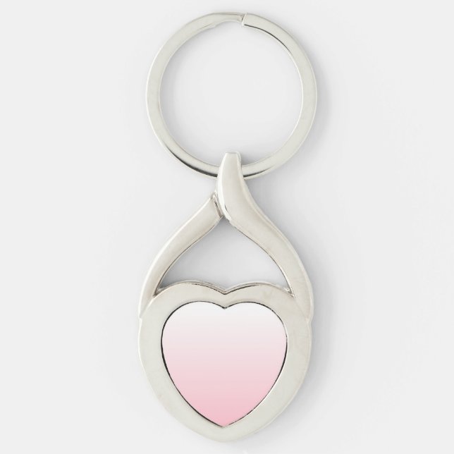 Skapa din egen Rosa Ombre Twisted Heart Silverfärgad Nyckelring (Framsidan)