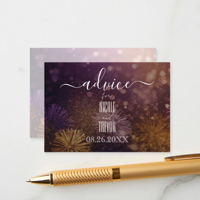 Skapa din egen Rosa Orange Fireworks Rådkort (Fram/Back In Situ)