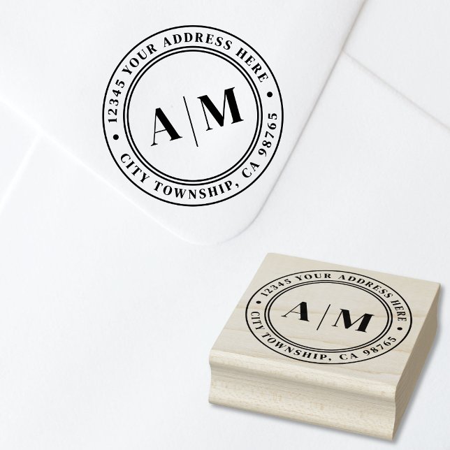 Skapa Din Egen Rund Returadress Stämpel (Create Your Own Round Return Address Rubber Stamp )