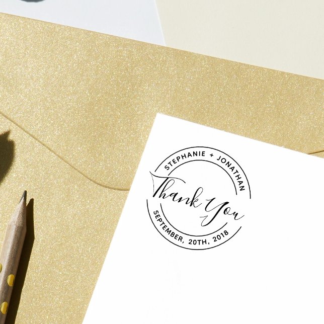 Skapa din egen runda Bröllop Tack Stämpel (Skapare uppladdad)