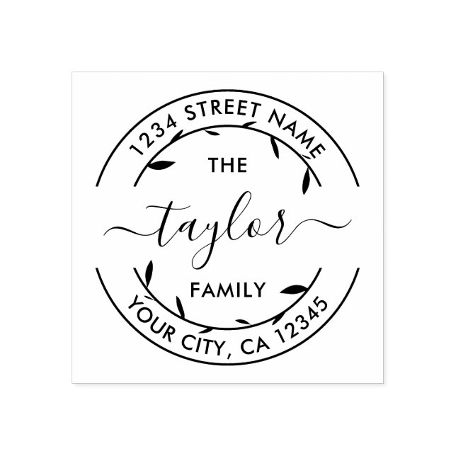 Skapa din egen runda Returadress-familj Namn Stämpel (Tryck)