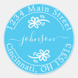 Skapa din egen runda returadress Klassisk rund Runt Klistermärke