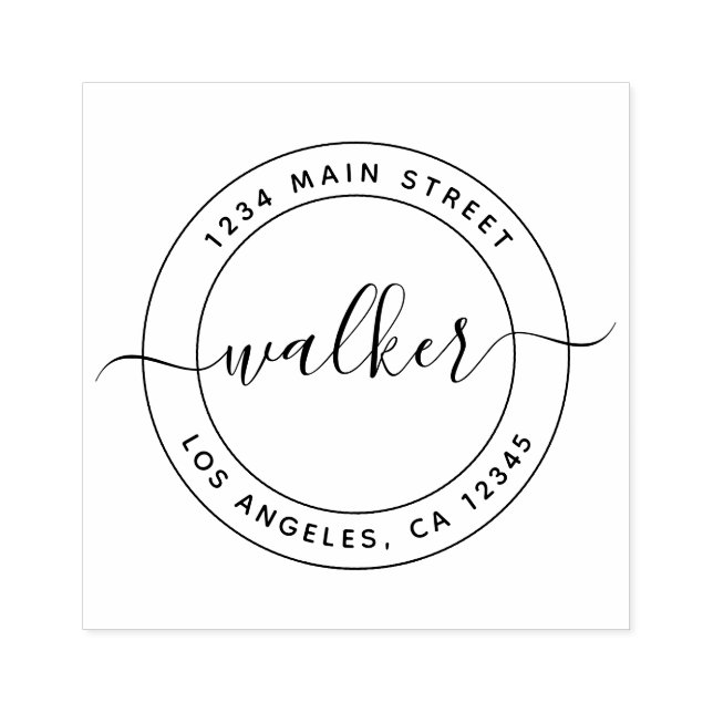 Skapa din egen runda Returadress Rubber Frimärke Stämpel (Tryck)