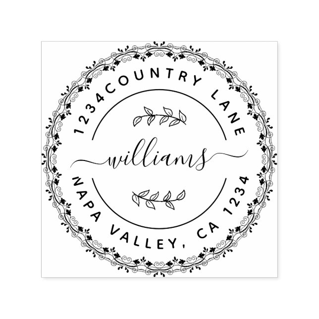 Skapa din egen runda Returadress Självfärgande Stämpel (Design)