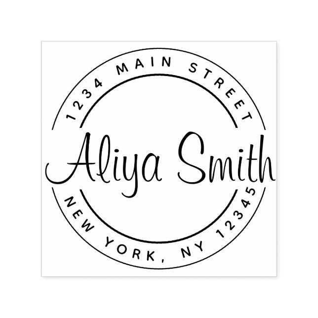 Skapa din egen runda skriptReturadress Självfärgande Stämpel (Design)