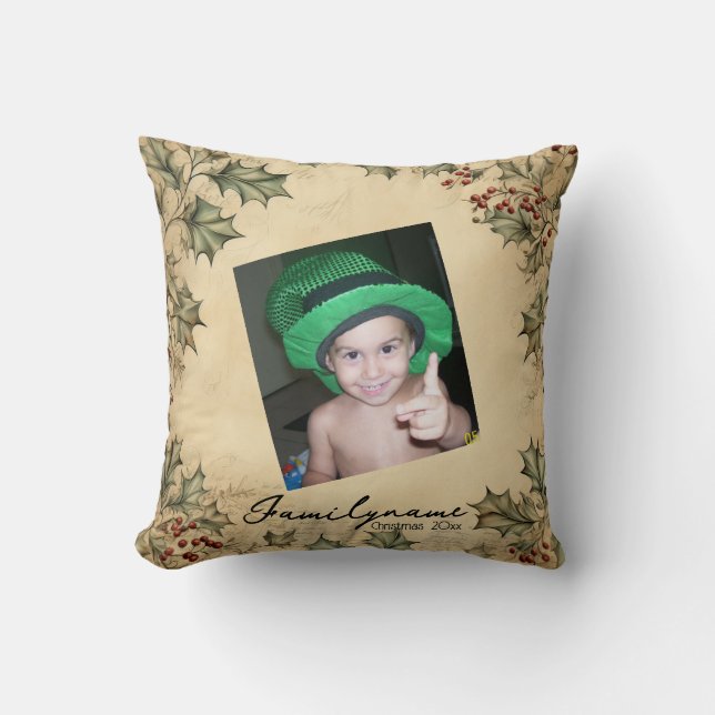 Skapa din egen Rustik Holly-andedräkt Kudde (Framsida)