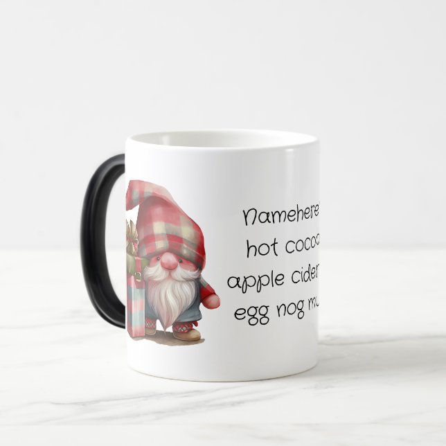 Skapa Din Egen Rutig Julnisse Tomte Magisk Mugg (Framsida vänster)