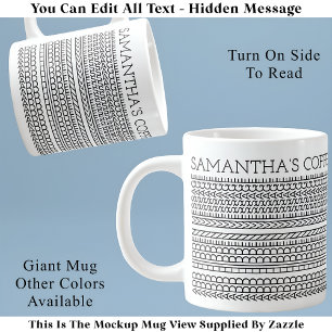 Skapa din egen, sedan länge Gömt Message 148BW-Nov Jumbo Mugg