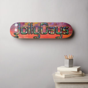 Skapa din egen senaste 3D-Roligt Glad helg-idé Mini Skateboard Bräda 18,5 Cm