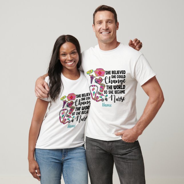 Skapa din egen sjuksköterska till Sparan i världen T Shirt (Unisex)