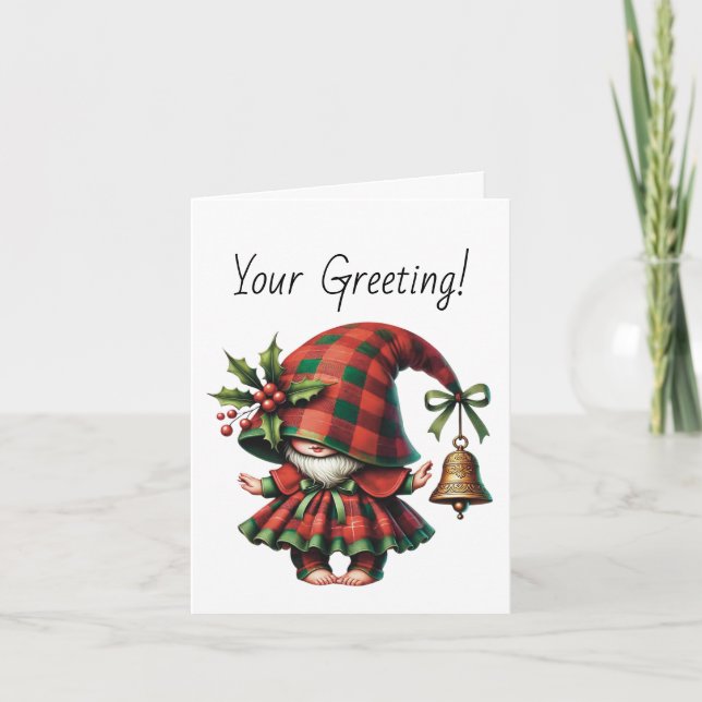 Skapa din egen skygga jultomte och skal helgkort (Framsida)