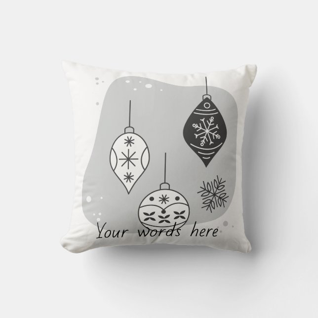 Skapa din egen Snöflingor & Baubles-jul Kudde (Framsida)